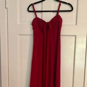 Long, red BCBGMaxAzria dress